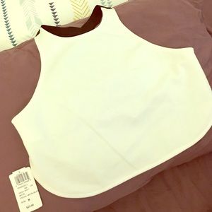 White backless crop top