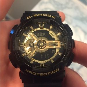 G-shock black and gold