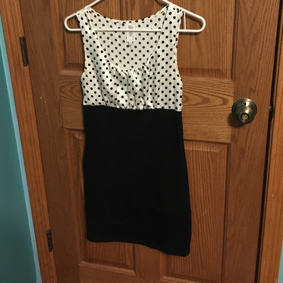 Black and white dress.