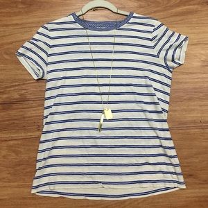 Madewell Blue Striped Tee Shirt