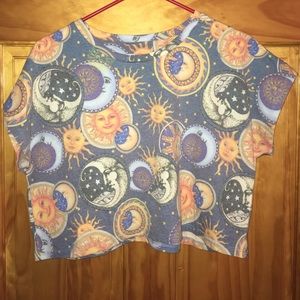 Stellar sun and moon crop top.