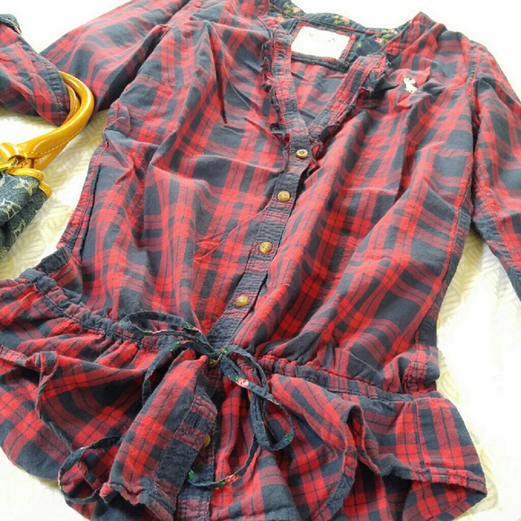 🚫SOLD🚫⭐HP⭐Abercrombie & Fitch Strawstring Shirt - Picture 3 of 4