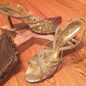 Gold Nina strappy heels Gold Nina strappy heels