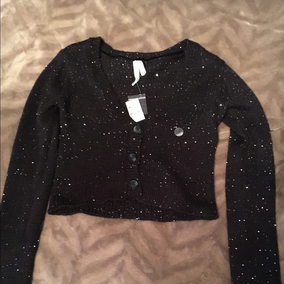 Aeropostale short sweater size S black glittered - Picture 1 of 3