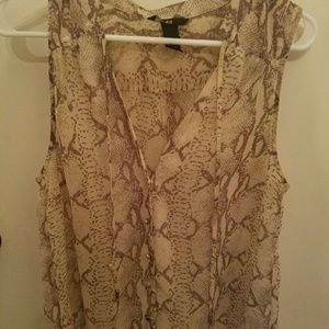 H&M snakeskin like button down.