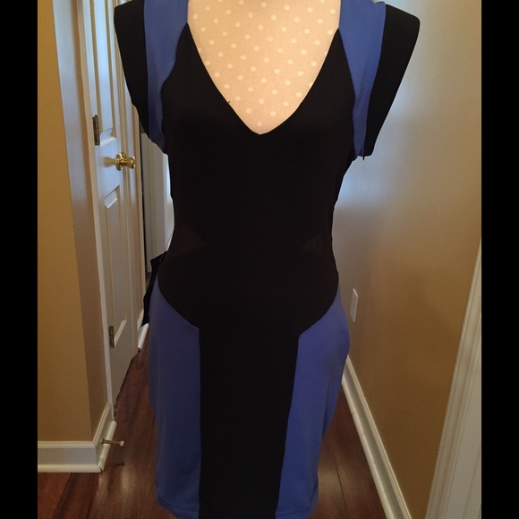 Black and blue dress for a night out