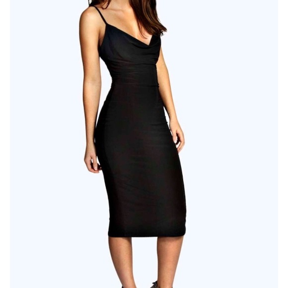 Boohoo slinky cowl neck dress brand new size 2