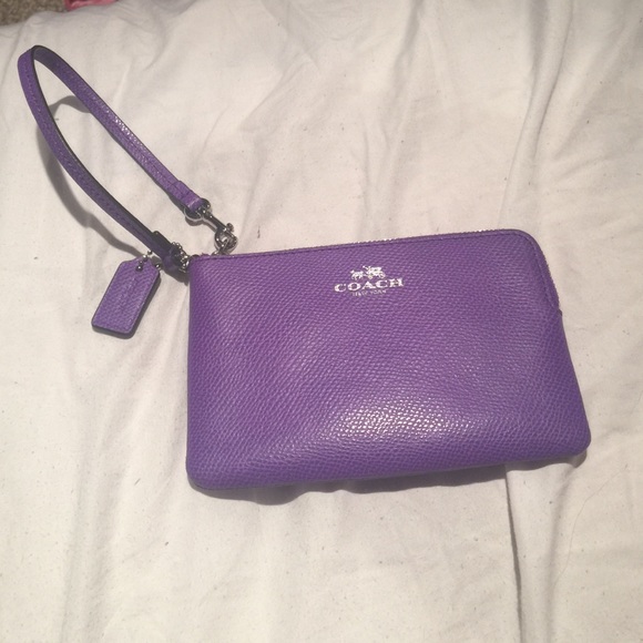 Purple coach wristlet