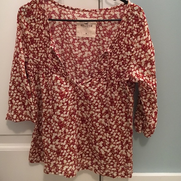 flower blouse V-neck