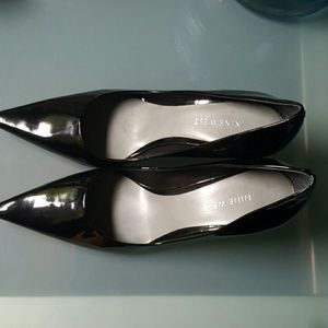 Shiny patent black 2 inch heels