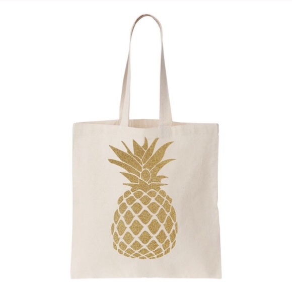 Shimmer Pineapple Canvas Tote