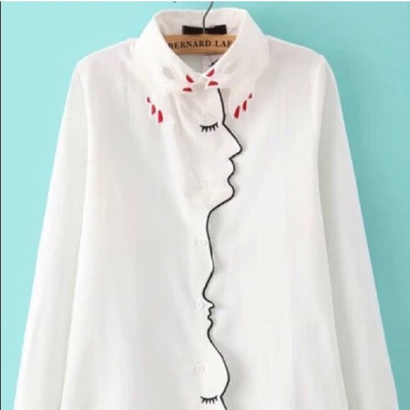 White button down, cute collar