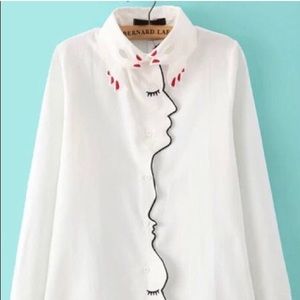 White button down, cute collar