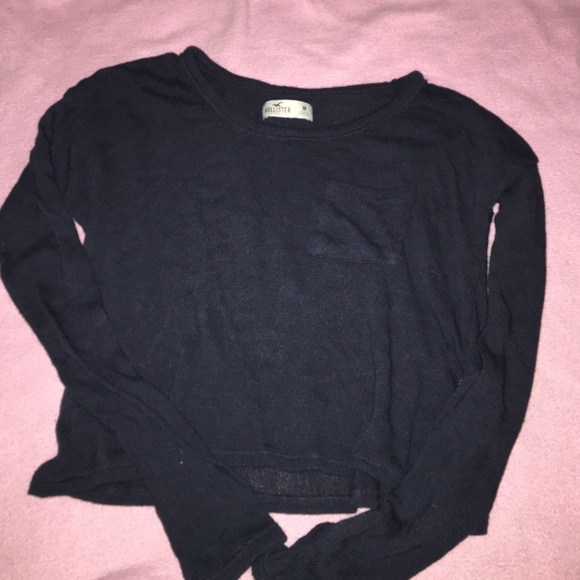 Navy hollister crop sweater