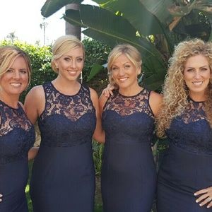 oak and Elm navy blur maxi dress