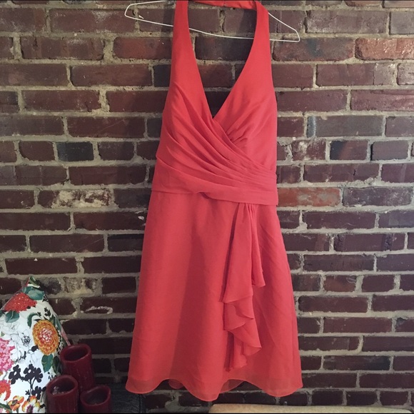 Burnt orange bride maid dress