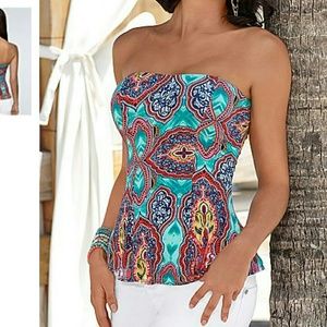 VENUS Printed Strapless Top