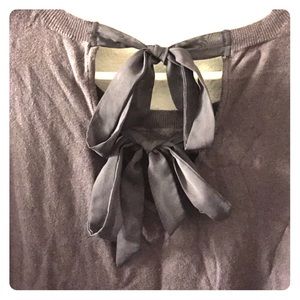 Grey Sweater Dress with Ribbon ties