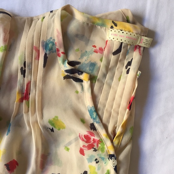 Pins & Needles Watercolor Chiffon Blouse