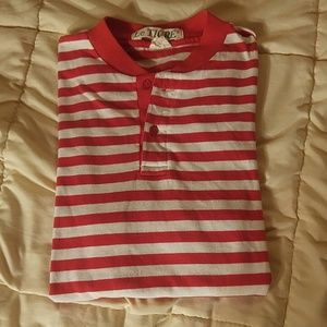 Red and white stripes shirt
