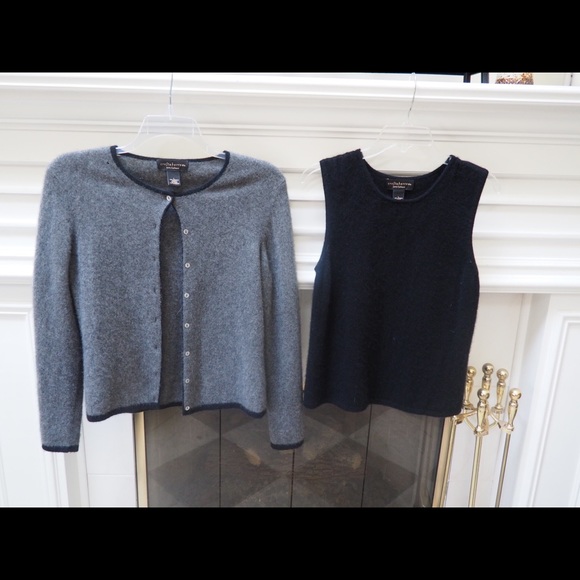 Black and grey cardigan ( 100% cashmere )