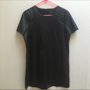 TOPSHOP Faux Leather T-Shirt Dress