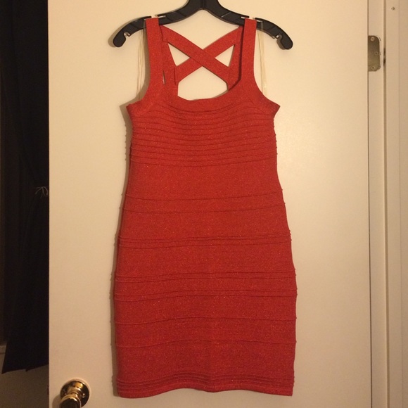 WOW couture Dresses & Skirts - Shimmer crisscross back bandage dress