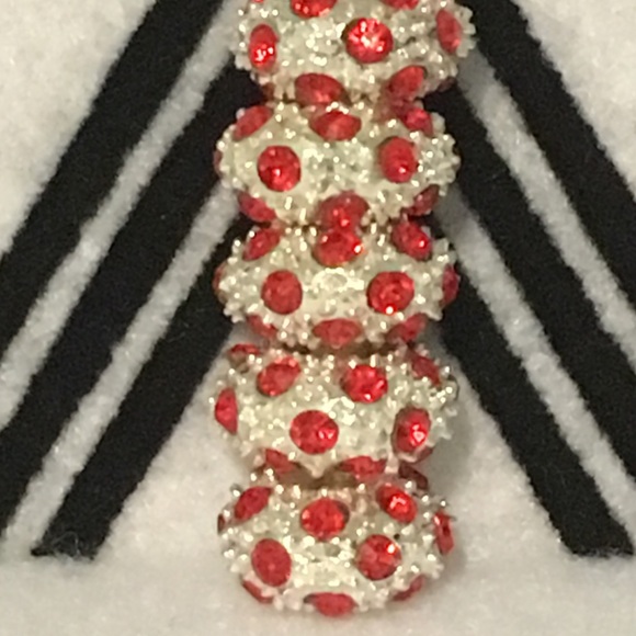 NWOT Silver and Red CZ European Charms