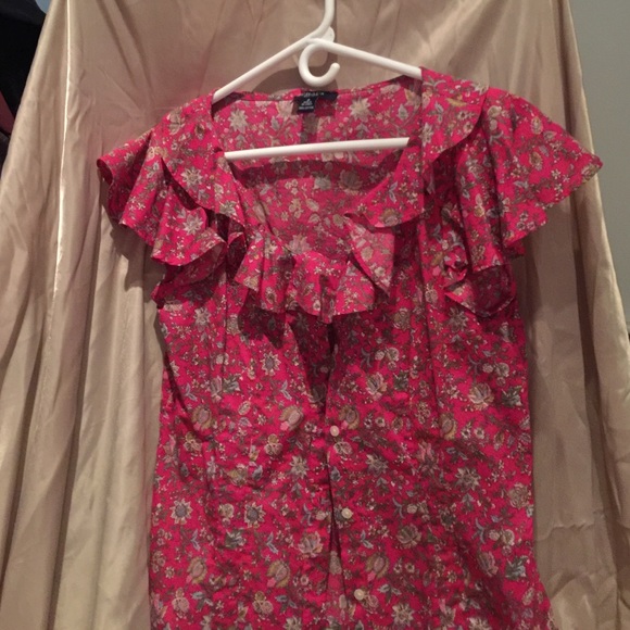Chaps ruffled collar blouse