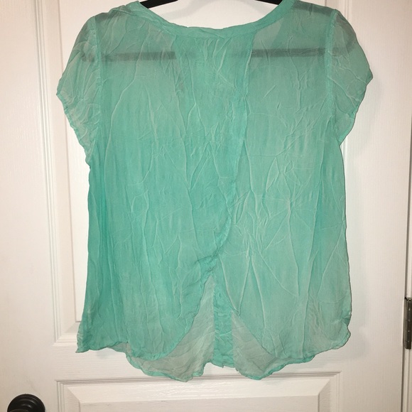 Teal Tulip Back Top - Picture 2 of 3