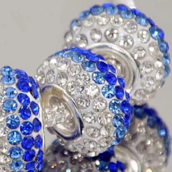 LAST 2 Beautiful Ombré Blue Crystal European Charm