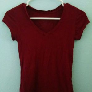 burgundy or dark red tee