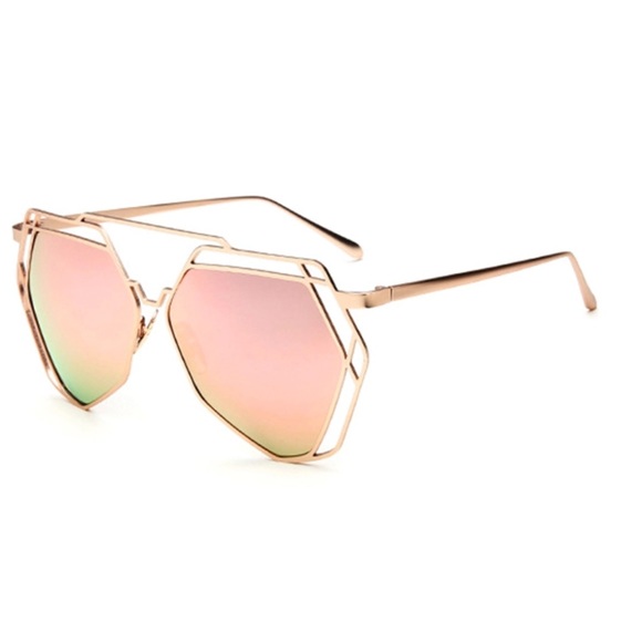 Hexagon mirrored sunglasses LAST ONE - Picture 2 of 3
