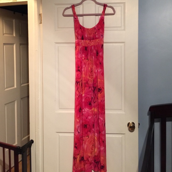 Bisou Bisou Pink & Orange Maxi Dress