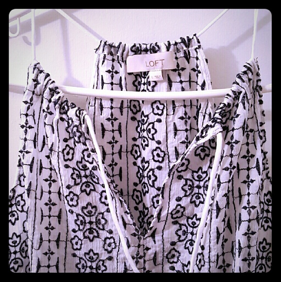 LOFT Cotton Embroidered Halter top