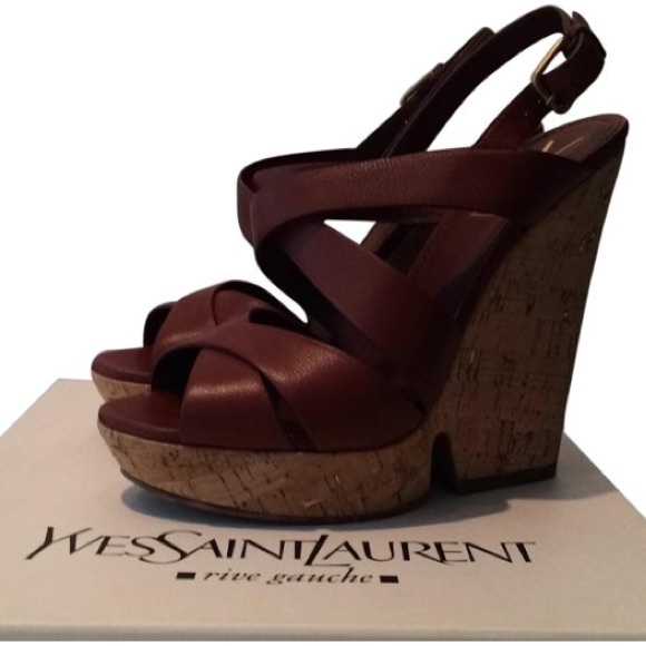 Authentic YSL Platform Notch Wedges