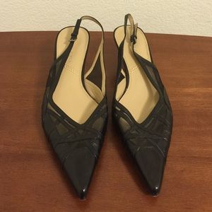 Tahari black flats with small heel
