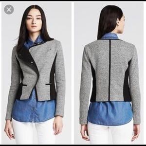 Banana Republic gray tweed asymmetrical jacket