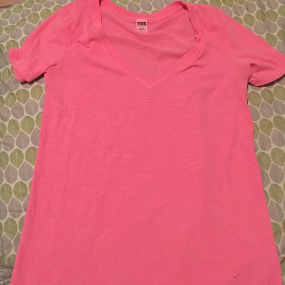 Large Hot pink V neck PINK line
