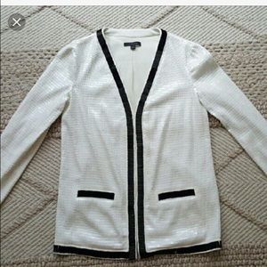 Rachel Zoe White and Black Sequined Blazer.