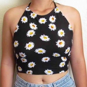 SOLD‼️ Daisy Halter Crop Top