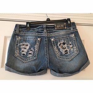 Miss Me Distressed and Bling Shorts