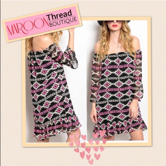 👗Beautiful Ruffled Off Shoulder Dress