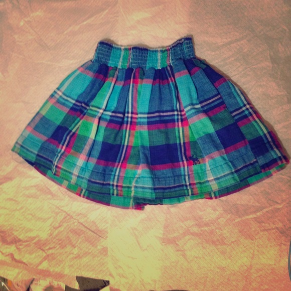 Abercrombie & Fitch blue/green plaid skirt