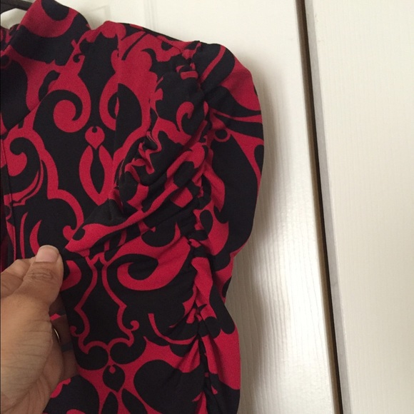 Inc scroll red black dress - Picture 4 of 4