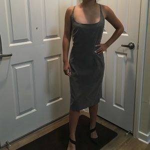 Versace Classic charcoal gray strappy dress