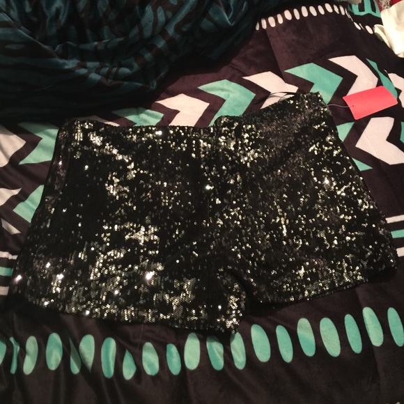 Black Sequin Shorts