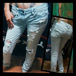 AEO skinny stretch distressed jeans