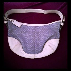 Coach small hobo blue/white absolutely stunning