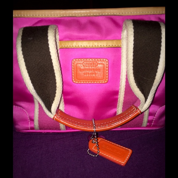 RARE Coach mini bucket pink nylon clean interior